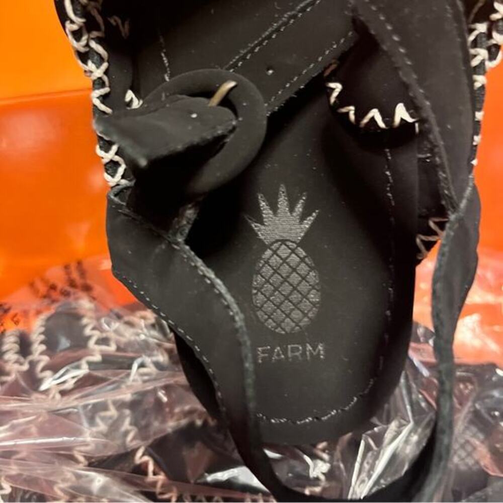 Farm Rio zigzag flat sandals black new size 9 - Picture 6 of 9